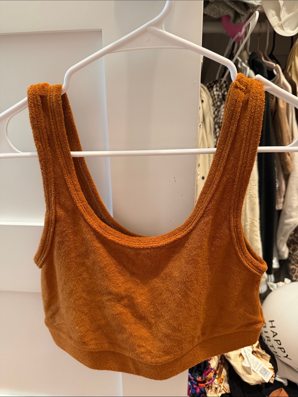 aerie Rust Orange Terry Crop Tank Top